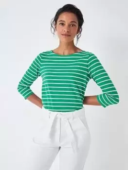 Image of Crew Clothing Essential Long Sleeve Breton - Green, Size 18, Women
