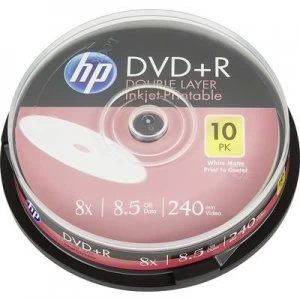 Image of HP DRE00060WIP Blank DVD+R DL 8.5 GB 10 pc(s) Spindle Printable