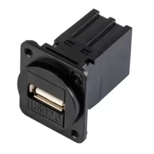 Image of Tuk Kcuaa2Bkdpm USB Coupler, 2.0 Type A, Rcpt, Blk