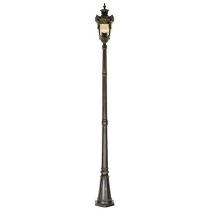 Image of 3 Light Large Outdoor Lamp Post Old Bronze IP44, E27