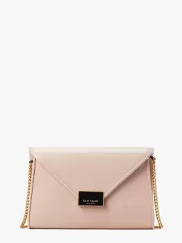 Image of Kate Spade Anna Shiny Textured Leather Medium Envelope Clutch, Mochi Pink, One Size