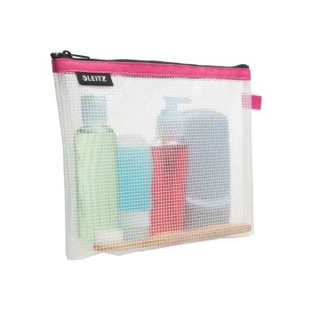 Image of WOW Water Resistant Travel Pouch Cosmetic Size: 24X17X3cm Cosmetic Pouch for Hand Luggage Pink - Outer Carton of 10