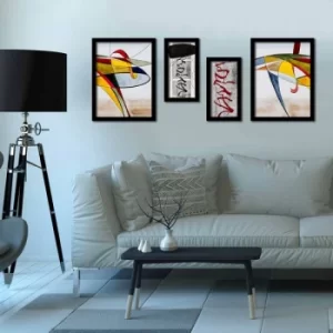 Image of 4P3040SCT001 Multicolor Decorative Framed MDF Painting (4 Pieces)