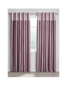 Image of Morgan Metallic Top Faux Silk Eyelet Curtains