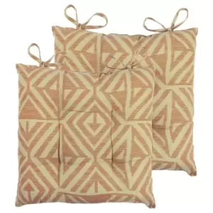 Image of Furn. Tanza Pintuck Polyester Filled Seat Pads With Ties (pack Of 2) Cotton Terracotta
