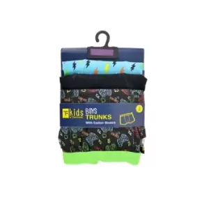 Image of Tom Franks Boys Gaming Trunks (Pack Of 3) (9-10 Years) (Black/Blue)