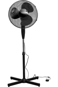 Image of 16" Electric Oscillating Floor Standing Tall Pedestal Air Cooling Fan in BLACK