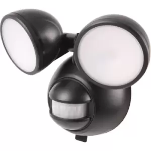 Image of Zink LED Battery PIR Twin Floodlight 2x2x0.5W LED in Black