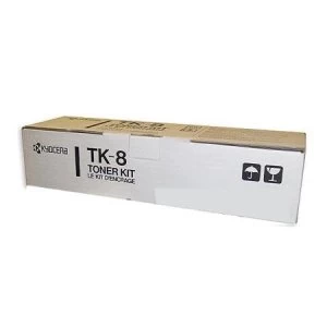 Image of Kyocera TK8 Black Laser Toner Ink Cartridge