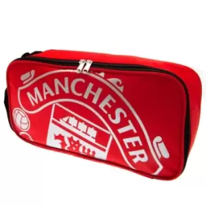 Image of Manchester United Fc - Crest Boot Bag (One Size) (Red/White) - Red/White