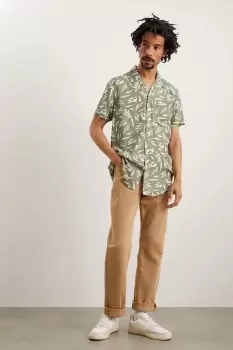 Image of Green Olive Eco Viscose Branch Print Shirt