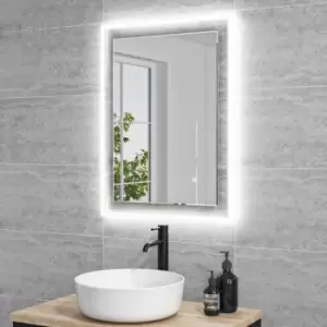 Image of Rectangular Double Border LED Bathroom Mirror with Demister 600x800mm -Izar