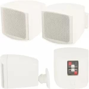 Image of 30W Pair Background Speakers 100V 8OHM Compact Mini Satellite Wall Mount PA