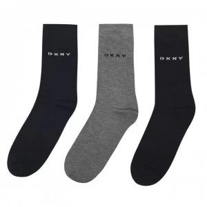 Image of DKNY Logo Crew Socks - Blk/Nvy/Grey