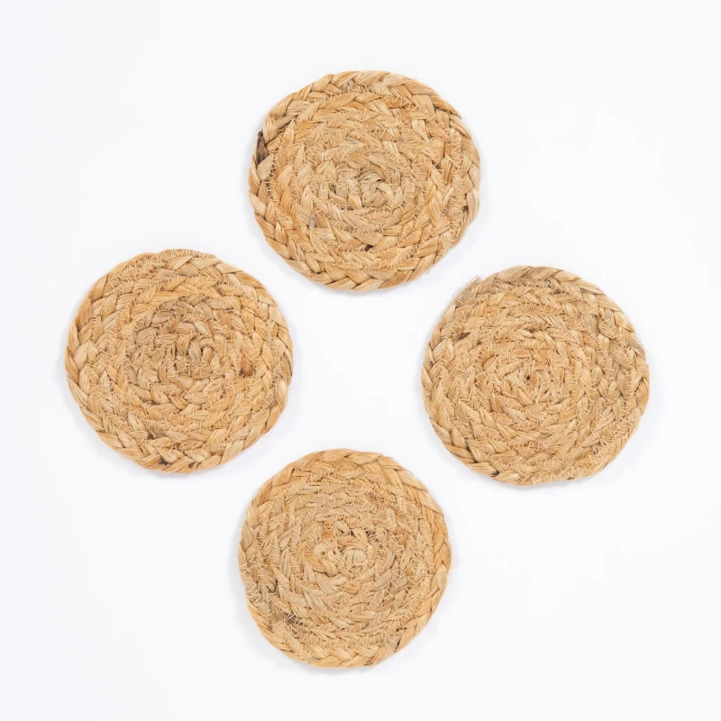 Image of Esselle Ure Jute Rope Coaster 4 Pack in Natural Natural Unisex