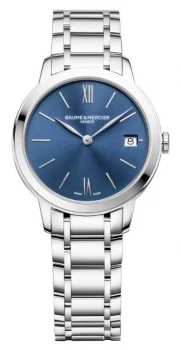 Image of Baume & Mercier Womens Classima Stainless Steel Blue Watch