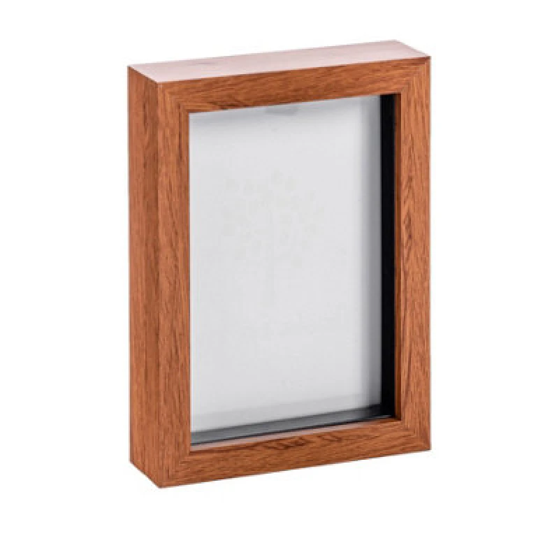 Image of Nicola Spring 5 X 7" Photo Frame - Dark Wood - 3D Photo Frame Picture Frame Box Portrait Display Case (20 X 15Cm)