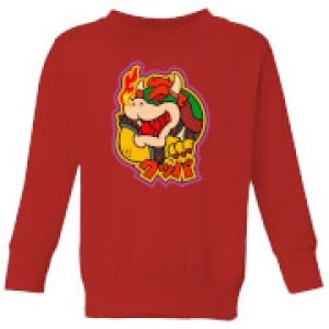 Image of Nintendo Super Mario Bowser Kanji Kid's Sweatshirt - Red - 3-4 Years
