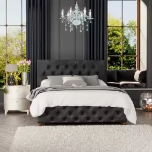 Image of Luna Ottoman Storage Bed, Mirazzi Velvet, Black Small Double - Laurence Llewelyn-bowen