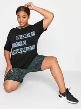 Image of Yours Leopard Print Active Cycling Short, Grey, Size 24, Women