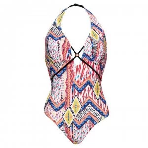 Image of Figleaves Figleaves Sahara Plunge Swimsuit - TAPA RED