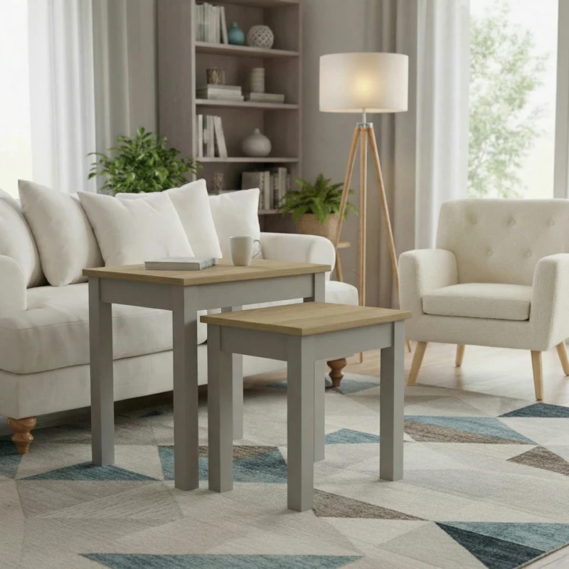 Image of Jack Wills Sherbourne Nest of Tables Grey unisex One Size