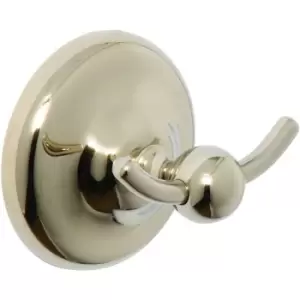 Image of Flexi-Fix Grosvenor Double Robe Hook, Gold - Croydex