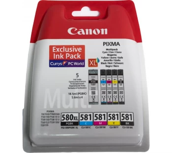 Image of Canon PGI580XL Black and CLI581 Tri Colour Ink Cartridge