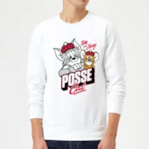 Image of Tom & Jerry Posse Cat Sweatshirt - White - M