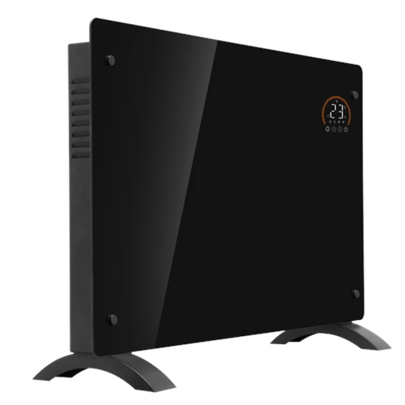 Image of Baridi Electric Glass Panel Heater, 2000W, Thermostat Controlled Radiator with 24Hr 7 Day Timer, WiFi Enabled, Remote Control, Black