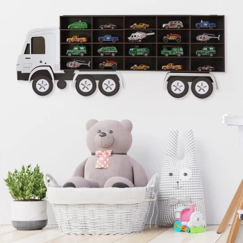 Image of Kamyon - Black, White Black White Decorative MDF Wall Shelf