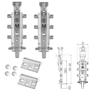 Image of GTV Concealed Universal Hanging Bracket for Kitchen Wall Unit, Pack of 4. Adjust