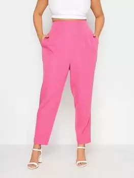 Image of Yours Darted Waist Tapered Trouser Pink, Size 20, Women