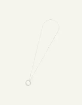 Image of Accessorize Womens Sterling Silver-Plated Twist Circle Necklace, Size: 76cm