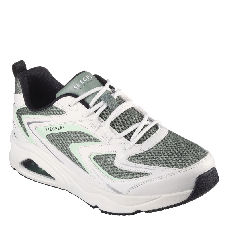 Image of Skechers Mens Mesh Print Overlay Low-Top Trainers Sage male 7 (41)