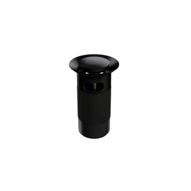 Image of Balterley Bathroom Round Click-Clack Slotted Basin Waste With Overflow, Top Fix Installation, 103 X 60 X 104mm, Black