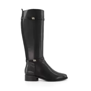 Image of Dune London Tap Double Buckle Knee High Boots - Black