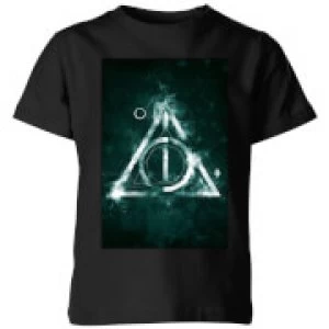 Image of Harry Potter Hallows Painted Kids T-Shirt - Black - 7-8 Years