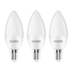 Image of 6W LED Candle Bulb E14, Warm White 3000K (pack of 3)