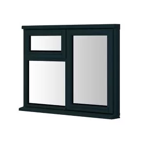 Image of Clear Double Glazed Anthracite Grey Timber Right-Handed Window, (H)895mm (W)910mm
