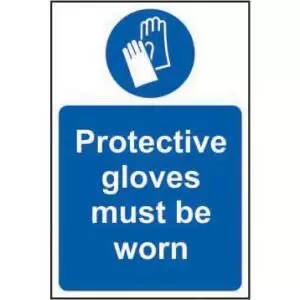 Image of Mandatory Rigid PVC Sign 200 x 300mm - Protective Gloves Must Be Worn