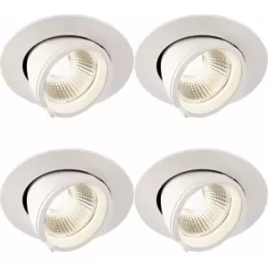 Image of 4 pack Fully Adjustable Ceiling Downlight - 15W Cool White LED - Matt White