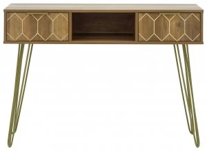 Image of Orleans 2 Drawer Console Table - Mango Wood Effect