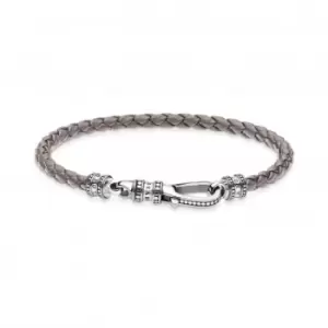 Image of Silver Leather Grey Bracelet A2012-682-5
