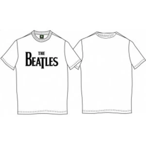 Image of The Beatles - Drop T Logo Mens Large T-Shirt - White