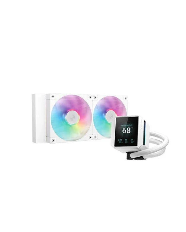 Image of DeepCool Mystique 240 ARGB 2.8" LCD 240mm AIO Liquid CPU Cooler - White - R-LX240-WHDSNMCP-G-1