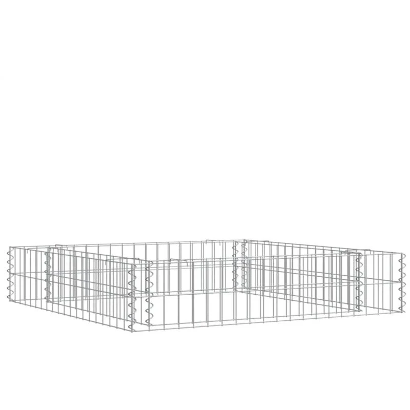 Image of VIDAXL Gabion Raised Bed Galvanised Steel 100x100x20cm Vidaxl 8720286764343