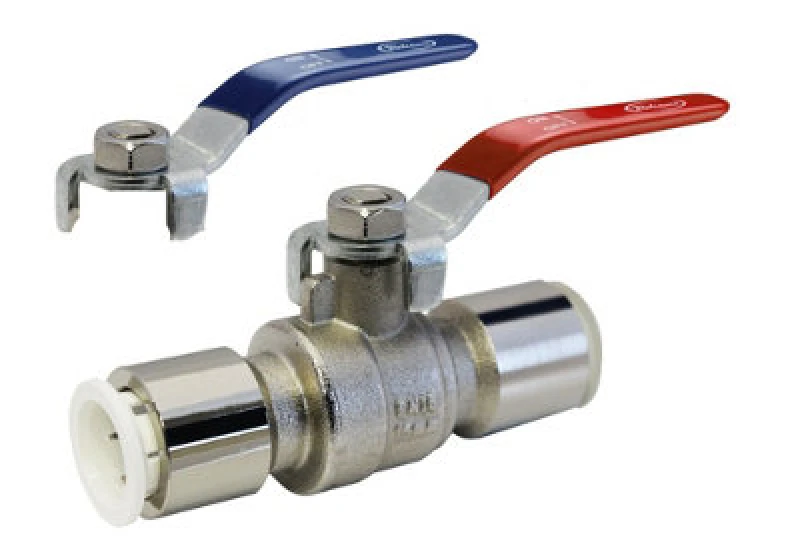 Image of John Guest Reliance Valves 15mm Brass Bodied Pushfit Lever Ball Valve WRAS Approved Silver