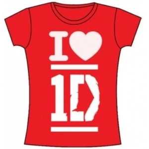 Image of One Direction I Love Skinny Red TS: Small