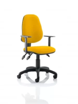 Image of Eclipse III Lever Task Operator Chair Bespoke With Height Adjustable Arms In Yellow